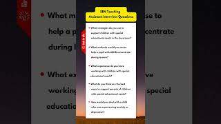 SEN Teaching Assistant Interview Questions [upl. by Sipple]