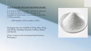 Acesulfame Potassium Food Grade by CHOICE ORGANOCHEM LLP from Hyderabad [upl. by Swartz947]