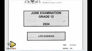 GAUTENG MEMO 2024 JUNE EXAM LIFE SCIENCES GRADE 12 GAUTENG memo THUNDEREDUC BY MSAIDI [upl. by Ennairak143]