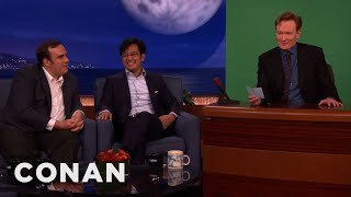 Freddie Wong amp Matt Arnold Shoot Conans quotVideo Game High Schoolquot Cameo  CONAN on TBS [upl. by Adnorahc726]