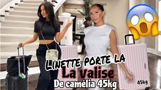 Linette porte la valise de camélia 92 de 45kg normal 😂😂 [upl. by Eittap778]