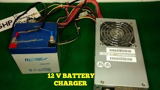 HOW TO MAKE A 12 V BATTERY CHARGER WITH PC POWER SUPPLY [upl. by Gough]