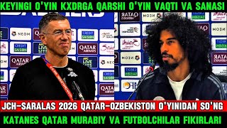 QATAROZBEKISTON OYINIDAN SONG SRECHKO KATANES QATAR MURABIYI VA FUTBOLCHILAR FIKIRLARI [upl. by Annayrb33]