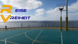 Aidasol  Ein Basketballfeld und Fitnessstudio auf dem Meer Aida Madeira Kanarenroute [upl. by Farro]