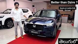 New Honda Amaze 2025 with ADAS  Top Model ZX MT  Detailed Review with Onroad Price List in Telugu [upl. by Anilegnave702]