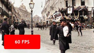 60 fps Moscow Tverskaya Street in 1896 [upl. by Ridglea]