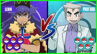 Pokemon Battle Pedia Leon Vs Professor Oak [upl. by Oaoj]