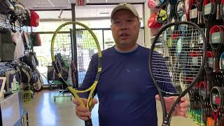 COMPARING BABOLAT PURE AERO TO YONEX VCORE 100 [upl. by Duester]