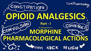 OPIOID ANALGESICS Part I Morphine Pharmacological actions  Opium  Opioid  Opiates [upl. by Roderick276]