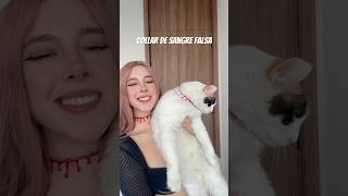 Collar de sangre falsa con silicon 😯🎃 viralvideo tips halloween [upl. by Akirdnwahs]