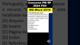 MSWord 2016  Guias do word 2016  concurso pm sp 2024 fgv informática  word para concursos fgv [upl. by Odiug681]