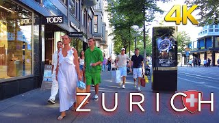 Switzerland Zurich  Luxury Shopping streets  City Center walking tour 4K 60fps [upl. by Eisso]