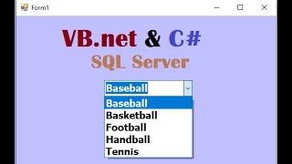 How to fill combobox from two tables in sql Server database using DataSet in VB net and C [upl. by Namzaj]