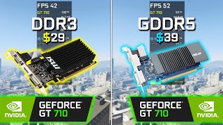 GT 710 DDR3 vs GDDR5  Test in 6 Games [upl. by Adnileb]