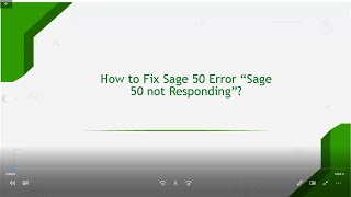 How to Fix Sage50 Error of Sage50 not Responding [upl. by Ricca]