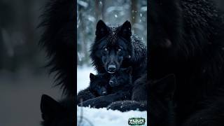 Heartwarming Footage of Snow Black Mother Wolf  Guarding Her Newborn Pups In Wild Winterland wolf [upl. by Kiel]