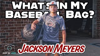 Whats In My Baseball Bag With Catcher Jackson Meyers [upl. by Harutak50]