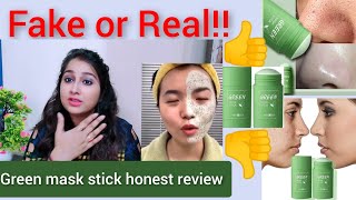 Green mask stick review in hindiHonest reviewGreen mask stick creamgreen tea face mask [upl. by Nicholson537]