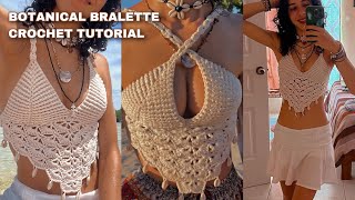 Easy Crochet Top Tutorial  The Botanical Bralette  BAECROCHETT  cute boho crochet top [upl. by Harad]