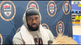 LeBron James Interview Before Jokic amp Serbia Olympic Match Team USA Flag Bearer Reaction More [upl. by Hannad]