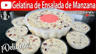 GELATINA DE ENSALADA DE MANZANA  VickyRecetaFacil [upl. by Curt]