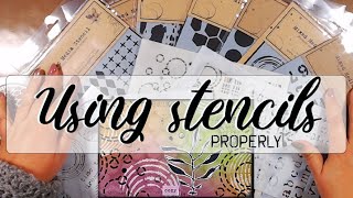 How to use stencils properly 🦋 Mixed media techniques [upl. by Amehsyt152]