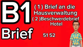 1 Brief an die Hausverwaltung  2 Beschwerdebrief Hotel  GAST DTZ B1 learngermandeutsch1 hotel [upl. by Ahsyt]