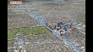 2024 Los Angeles Marathon fly over the marathon 3D course map [upl. by Antonius]