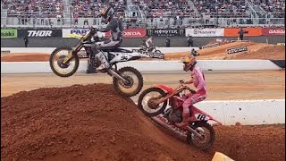 Ken Roczen vs Jett Lawrence SMX RD1 [upl. by Adnylg]