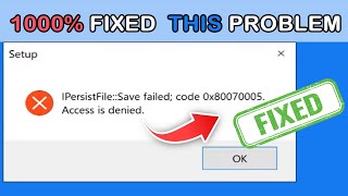 How to fix IPersistFile Save Failed code 0x80070002 and 0x80070005 [upl. by Lyckman]