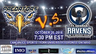 TORONTO PREDATORS vs ST GEORGE RAVENS OCTOBER 20 2018 [upl. by Anit]