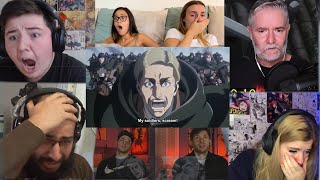 ERWINS LAST SPEECH FOR THE SUICIDE CHARGE ATTACK ON TITAN SEASON 3 EPISODE 16 REACTION MASHUP [upl. by Yand]