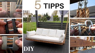 Hollywoodschaukel 5 TIPPS zum AufhängenPorch swing 5 Tips DIYDIY swingHow to hang a porch swing [upl. by Lemyt857]