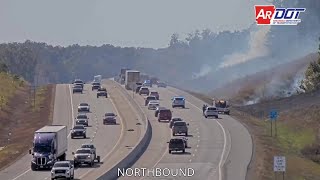 I49 grass fire near Bella Vista [upl. by Martguerita287]