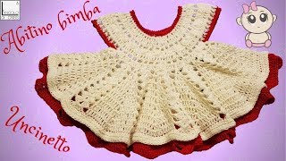 Tutorial vestitino neonata alluncinetto quotPanna amp fragolaquot 💕uncinetto facile passo a passo💕 [upl. by Hortensa677]