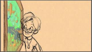 Animation Pencil Test  Walt touching painting [upl. by Kostman]