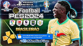 ATUALIZADO COMO Baixar E Instalar eFootBall PES 2024  PPSSPP  COM COPA AMÉRICA Câmera PS4 [upl. by Artened844]