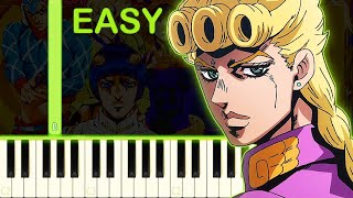 GIORNOS THEME  JoJos Bizarre Adventure  EASY Piano Tutorial [upl. by Lieberman]