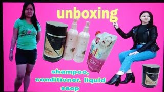 unboxing shampooconditionerampLiquid saop Lyns dubs tv [upl. by Sutniuq754]