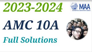 AMC 10A 2023 2024 Full Solutions Problems American Mathematics Competitions B Olympiad Tutor Course [upl. by Fortunia]