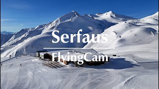 Webcam Serfaus  Drohnenflug über Skihütte Masner [upl. by Osana240]