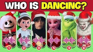 Guess Whos DANCING ChristmasWednesdayPennywiseJack Skellington The Grinch The Elf on the Shelf [upl. by Olpe173]