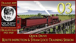 Trainz 2019 ep 03 VR Healesville 19131920 – route inspection amp steam loco practice session [upl. by Neural440]