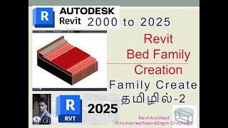 Revit family bed creation  revit architecture basic in tamil  revit modeling tutorial tamil [upl. by Anitsuga]