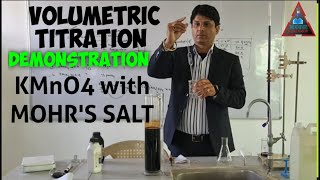 Volumetric titrations demonstration Mohrs salt with potassium permanganate KMnO4 titration [upl. by Morocco948]