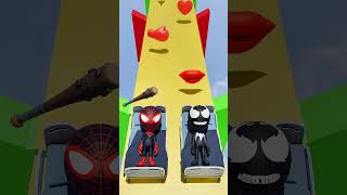 GTA V New Kiss Run  Red Spidey vs Venom Epic Funny Challenge gta [upl. by Eidob980]