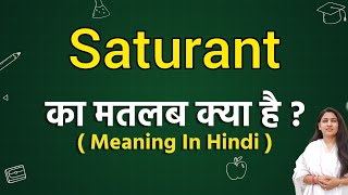 Saturant meaning in hindi  Saturant ka matlab kya hota hai  Word meaning [upl. by Malynda166]