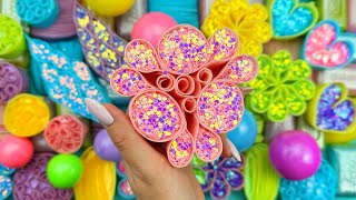 Relaxing ASMR Soap Art Crushing Colorful Soap Cutting cubesCreating with Glitter Starch and Foam [upl. by Anonyw]