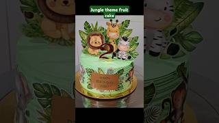 Jungle theme fruit cake made at home shorts viralvideo ytshorts [upl. by Publea]