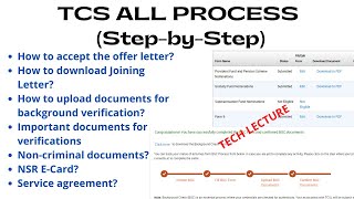 Important Documents  TCS All Process StepbyStep  Background Verification  NSR eCard [upl. by Stalker]